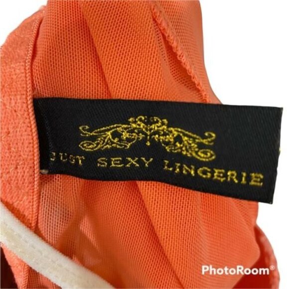 New Just Sexy Lingerie Woman's Chemise and Thong Small Peach - Picture 4 of 5